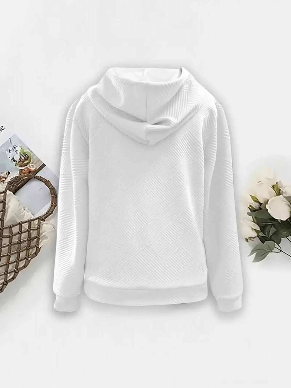 Everyday Textured Zip-Up Hoodie