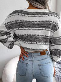 Colour-Block Cropped Knit Jumper