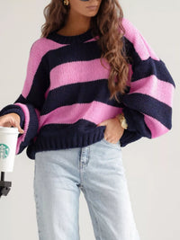 Bold Stripe Drop-Shoulder Jumper