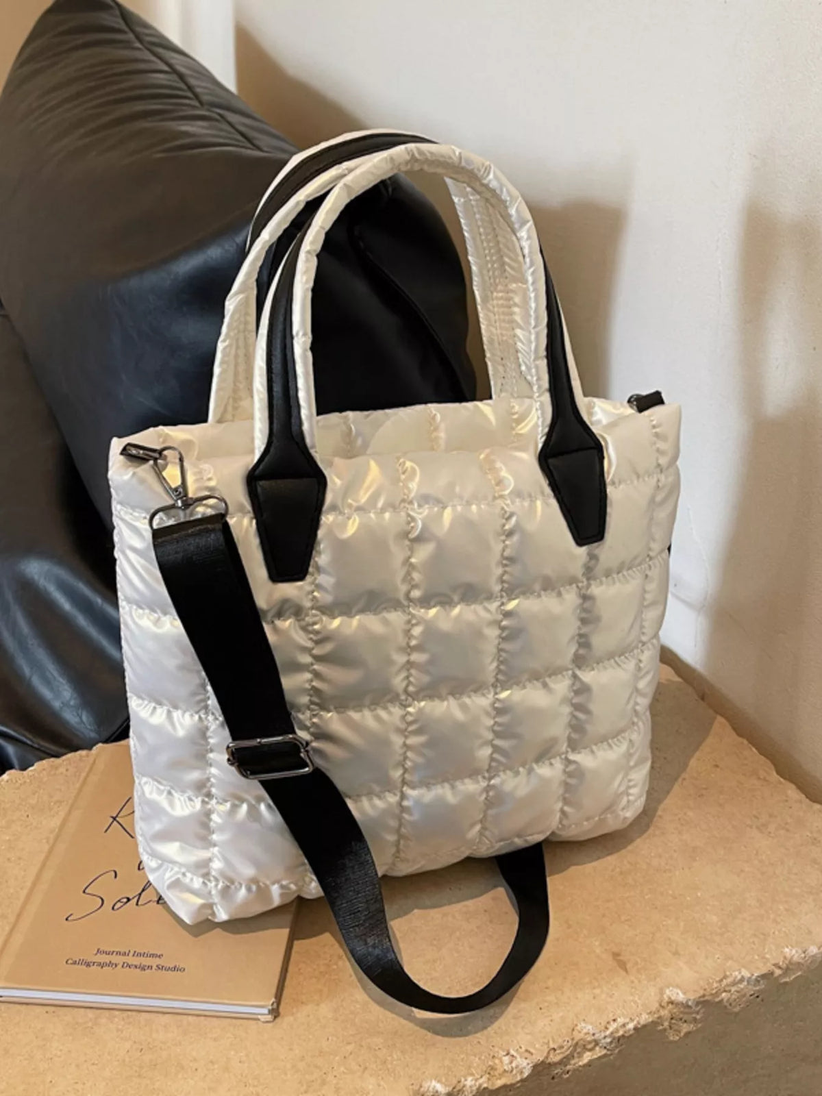 Quilted Bubble Crossbody Tote