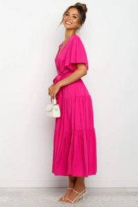 Amalfi Tie-Waist Tiered Midi Dress