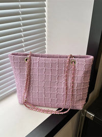 Pastel Tweed Chain Shoulder Bag
