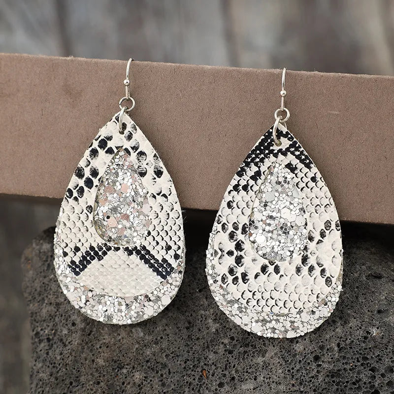 Sequin Teardrop Statement Earrings