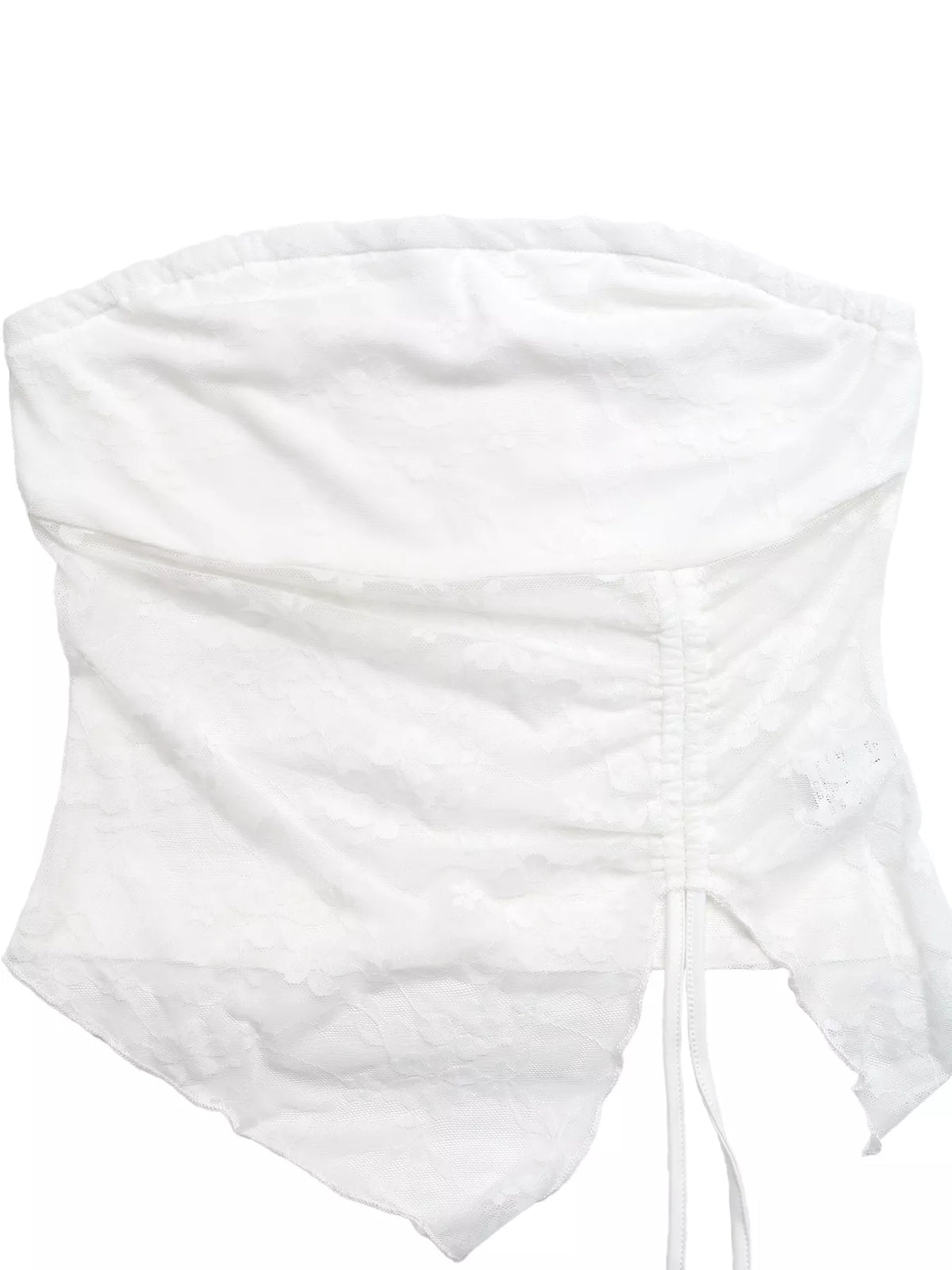 Lace Ruched Bandeau Top
