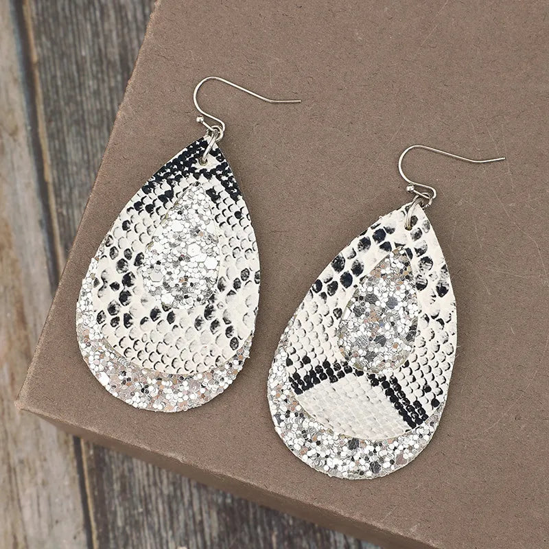 Sequin Teardrop Statement Earrings
