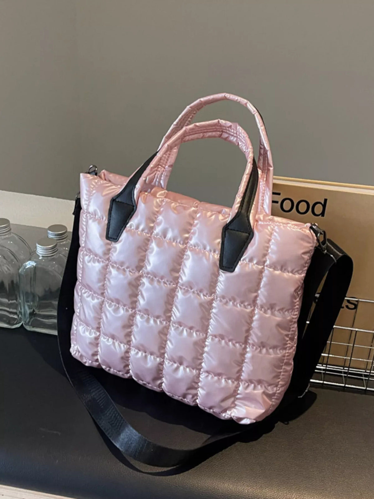 Quilted Bubble Crossbody Tote