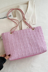 Quilted Chain-Handle Tote Bag