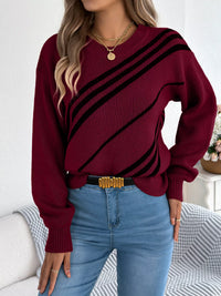 Relaxed Striped Crew-Neck Jumper