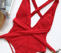 Hot Pink Plunge Wrap Swimsuit