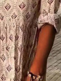 Printed Tiered Maxi Dress with Notch Neck
