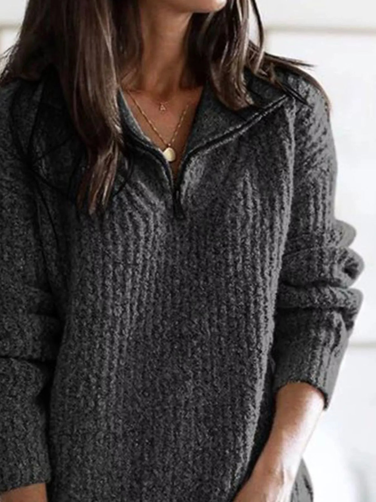 Textured Half-Zip Jumper