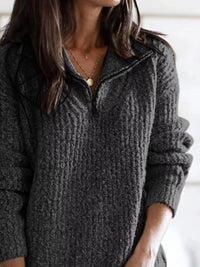 Textured Half-Zip Jumper