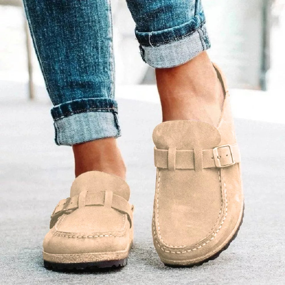 Buckle-Detail Low-Heel Loafers