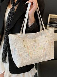Soundwave Print Faux-Leather Tote