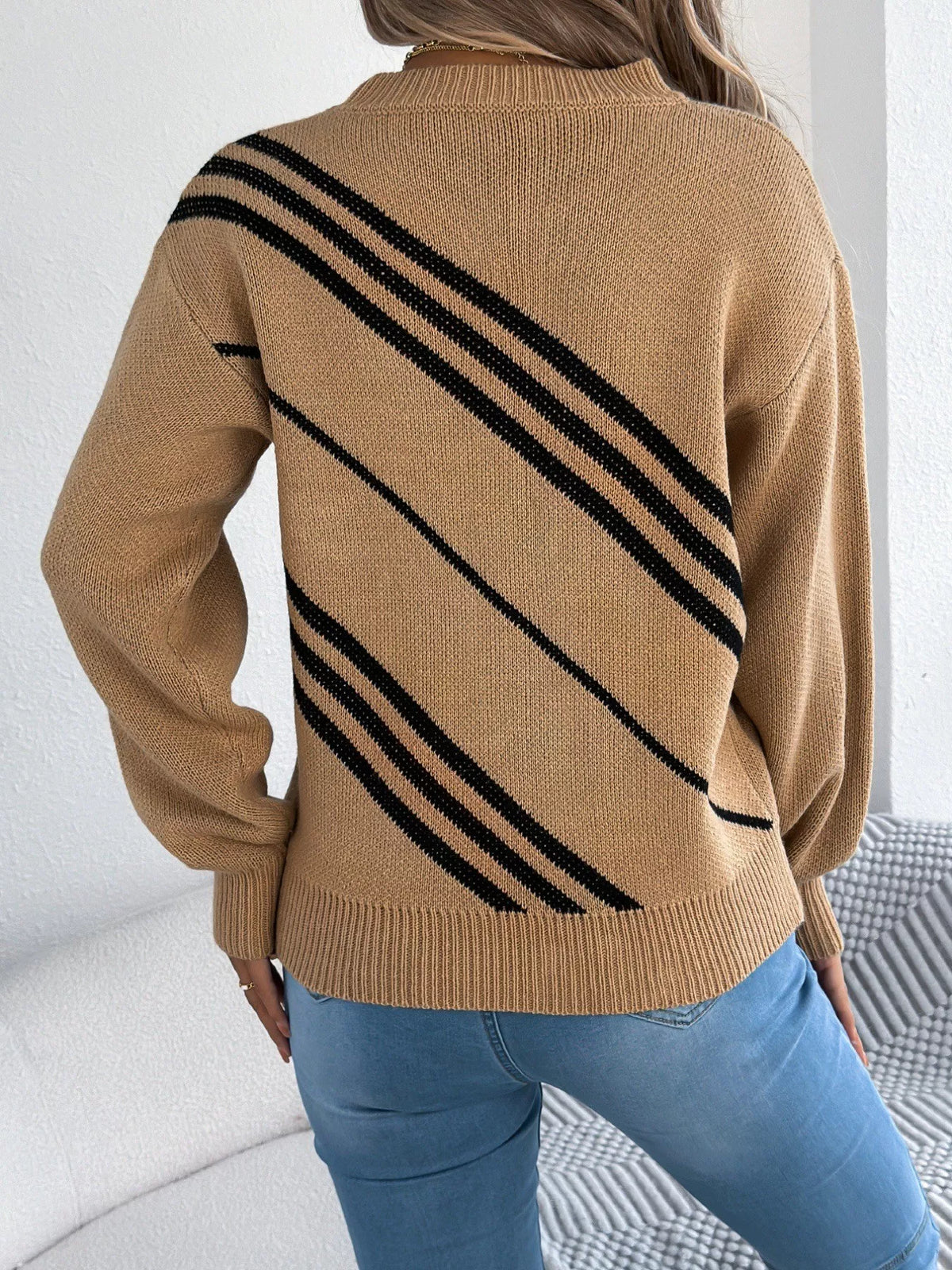 Relaxed Striped Crew-Neck Jumper