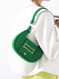 Croc-Effect Baguette Shoulder Bag