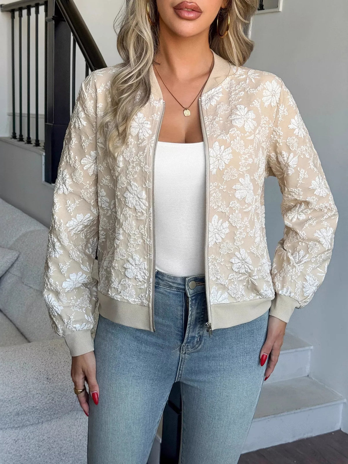 Botanical Lightweight Bomber Jacket