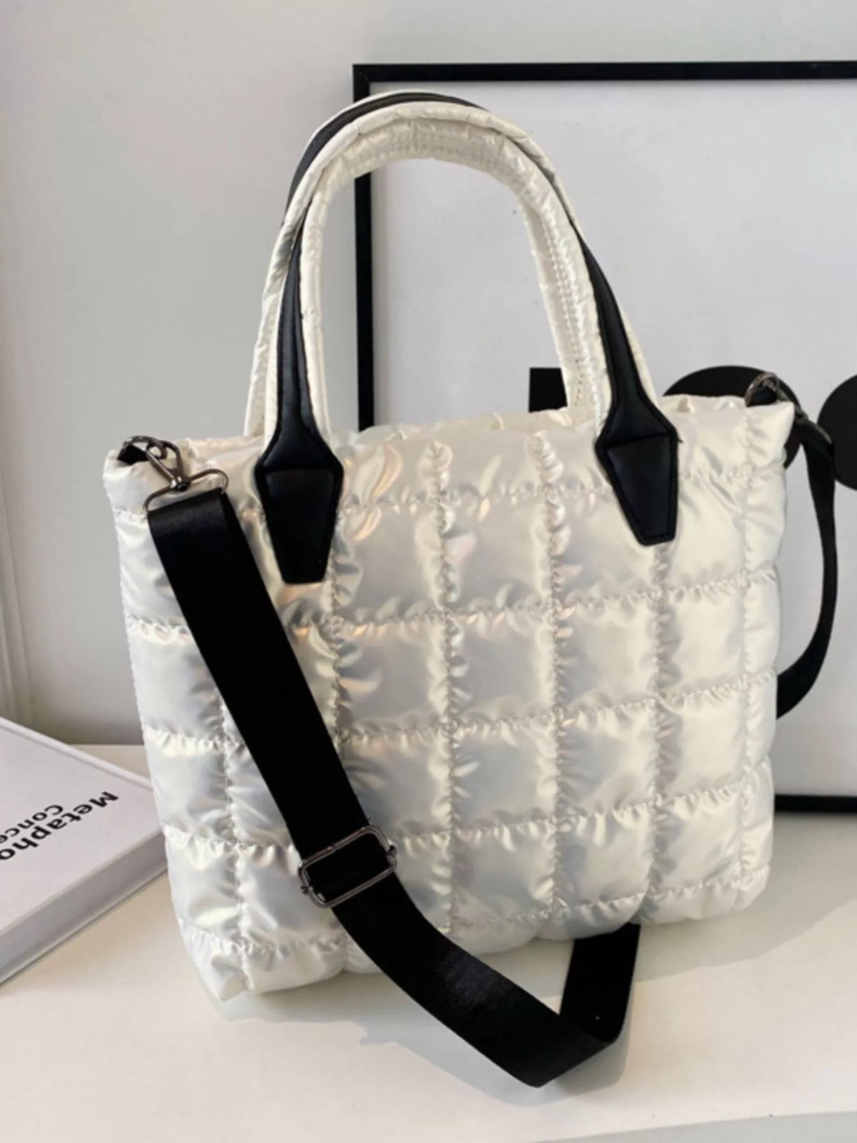 Quilted Bubble Crossbody Tote