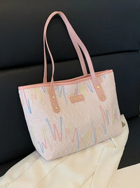 Soundwave Print Faux-Leather Tote