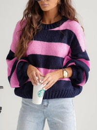 Bold Stripe Drop-Shoulder Jumper