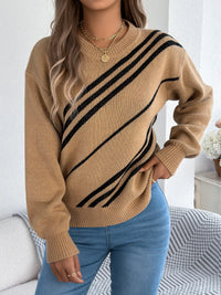 Relaxed Striped Crew-Neck Jumper