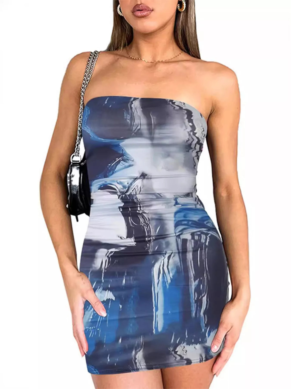 Ocean Tie-Dye Bodycon Mini Dress