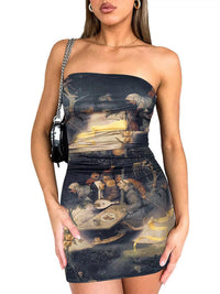 Ocean Tie-Dye Bodycon Mini Dress