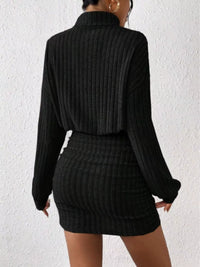 Cosy Knit Roll-Neck Bodycon Mini