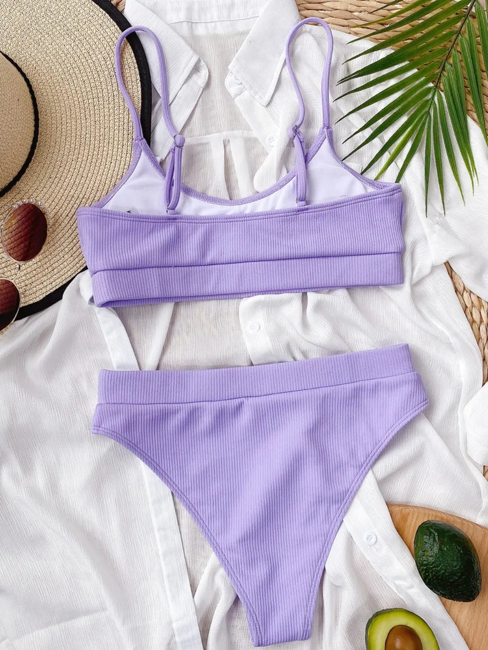 Lilac Scoop-Neck Two-Piece Swim Set