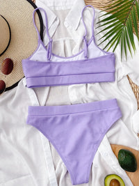 Lilac Scoop-Neck Two-Piece Swim Set