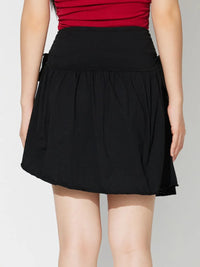 Side-Tie Asymmetric Frill Mini Skirt