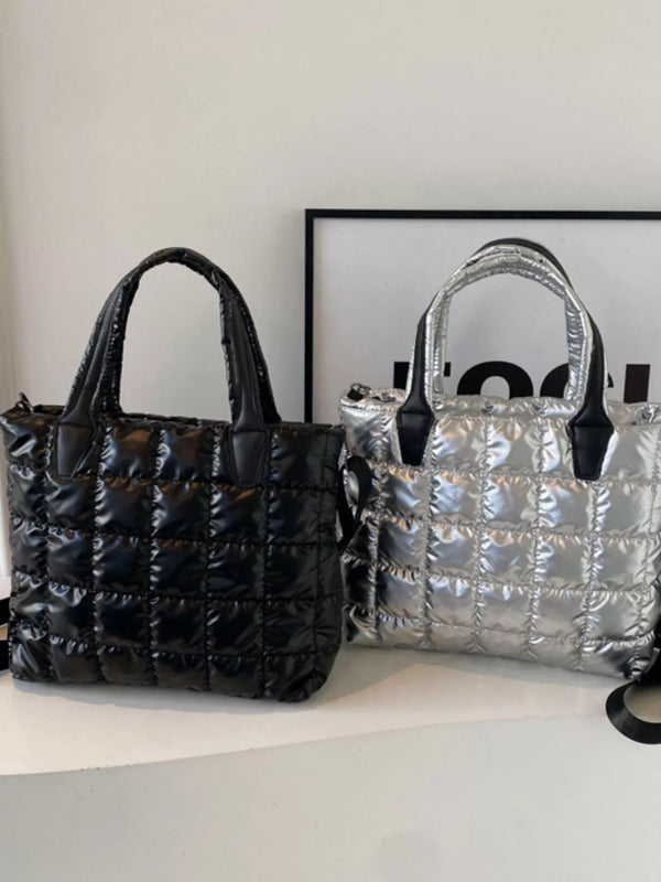 Quilted Bubble Crossbody Tote