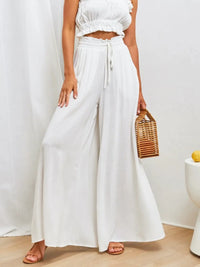Terracotta High-Waist Palazzo Trousers