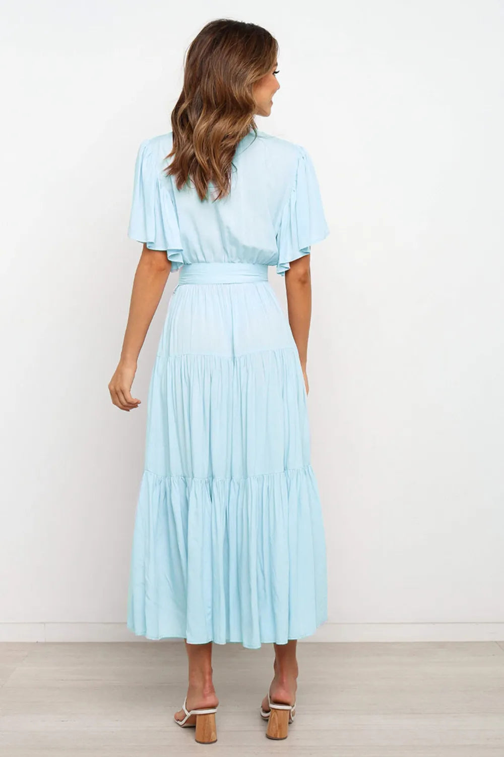 Garden Party Tie-Back Tiered Midi Dress