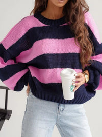Bold Stripe Drop-Shoulder Jumper