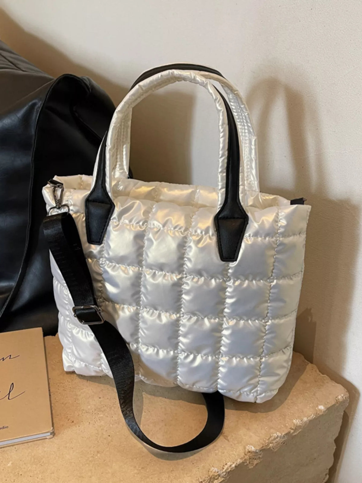 Quilted Bubble Crossbody Tote