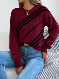 Relaxed Striped Crew-Neck Jumper
