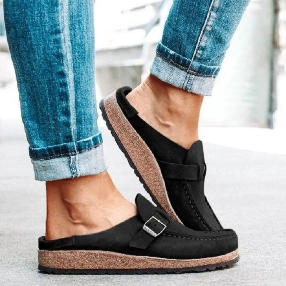 Buckle-Detail Low-Heel Loafers