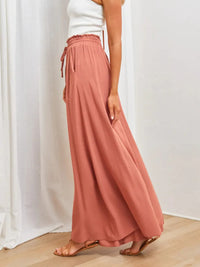 Terracotta High-Waist Palazzo Trousers