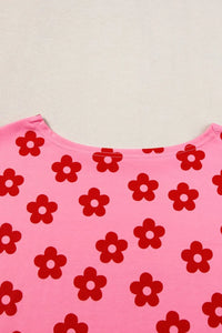 Coral Floral Cropped Tee & Shorts Co-ord