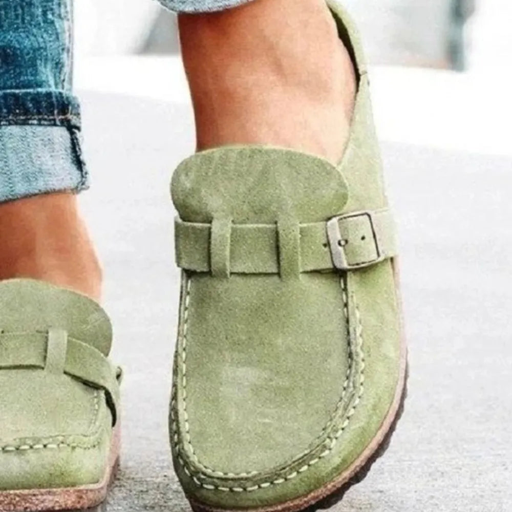 Buckle-Detail Low-Heel Loafers