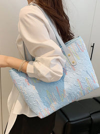 Soundwave Print Faux-Leather Tote