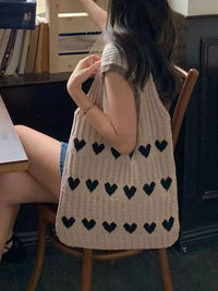 Sweetheart Knitted Top-Handle Bag