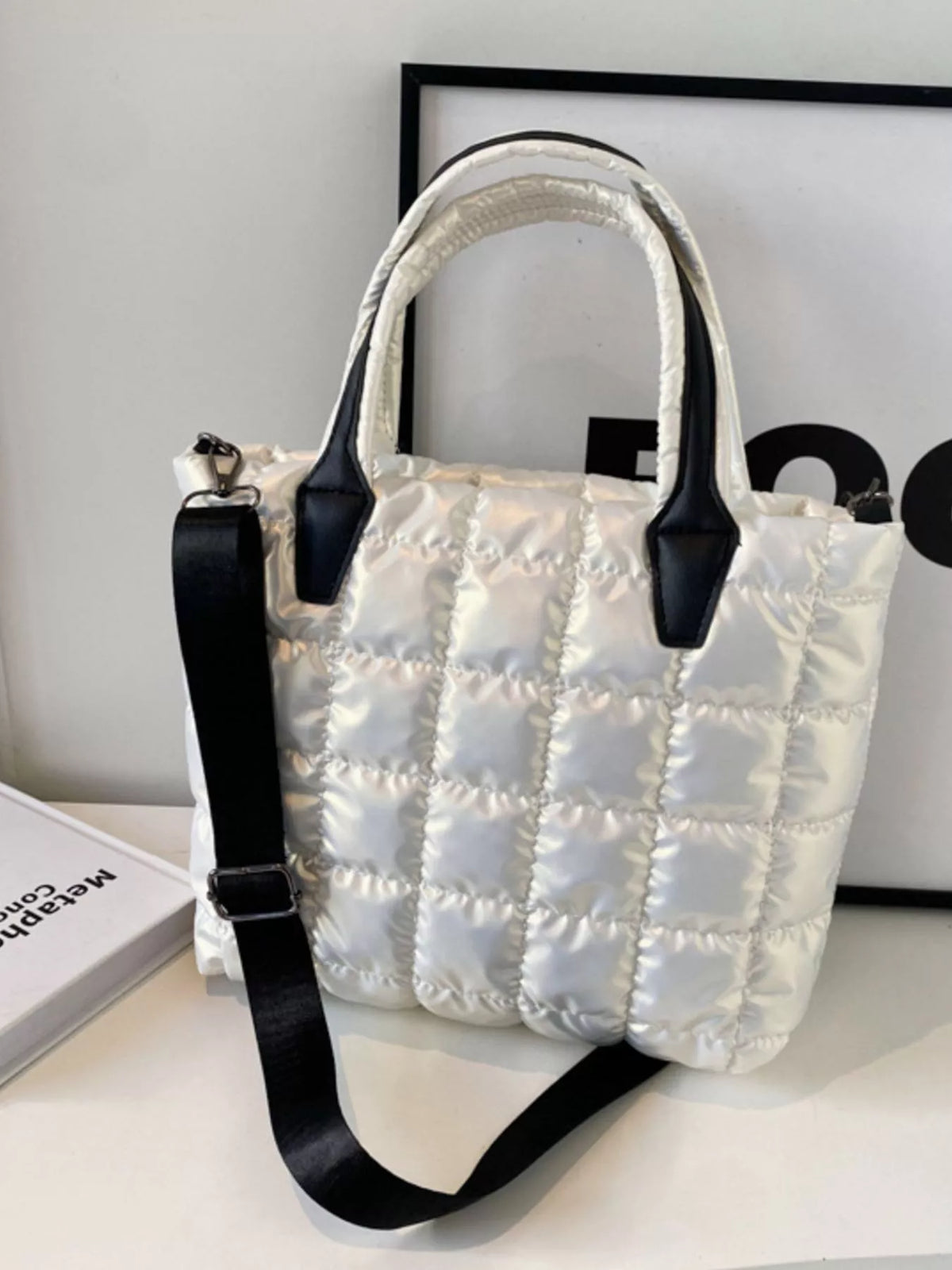 Quilted Bubble Crossbody Tote