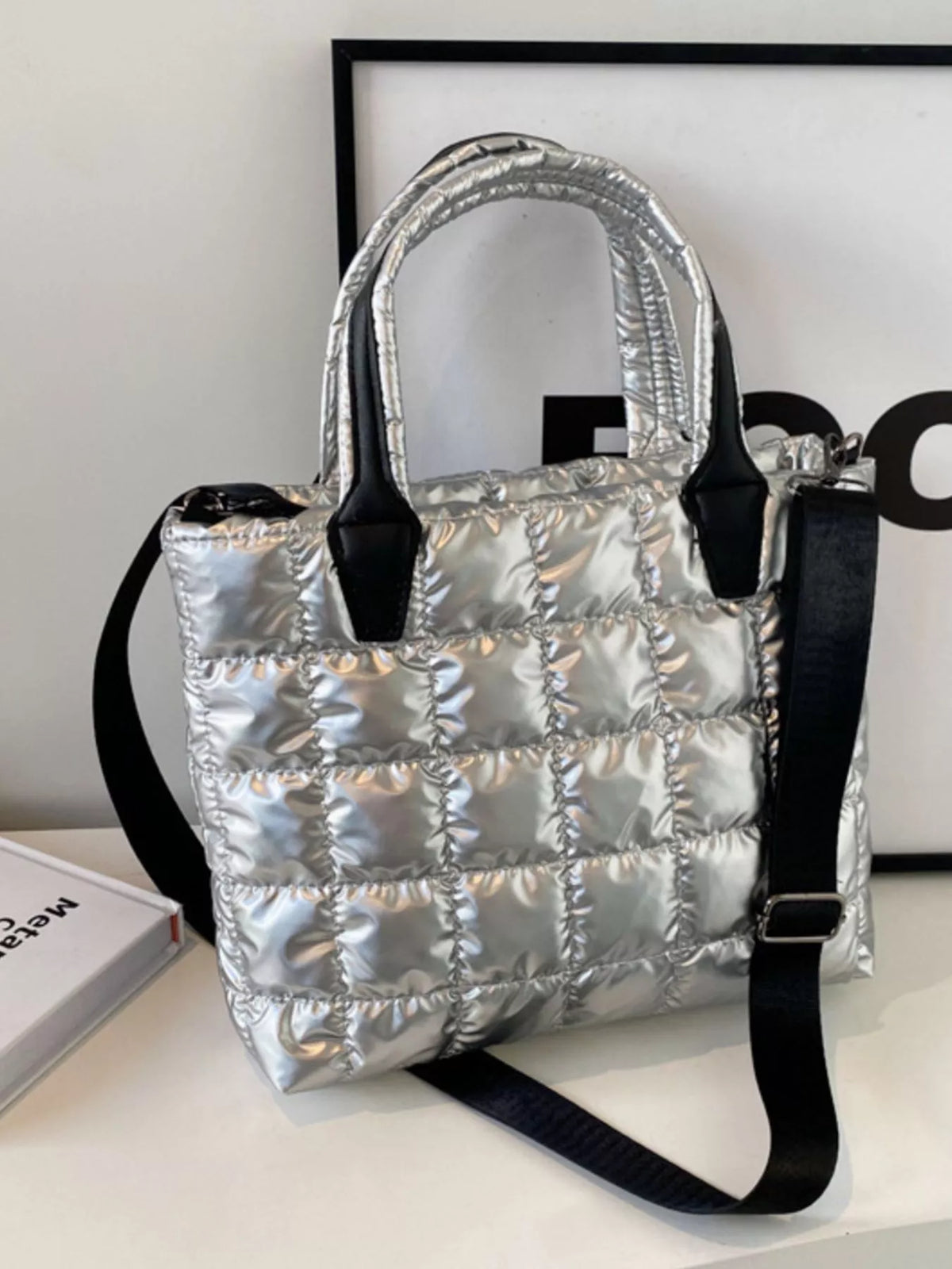 Quilted Bubble Crossbody Tote