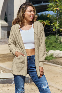 Cosy Teddy Hooded Jacket with Pockets