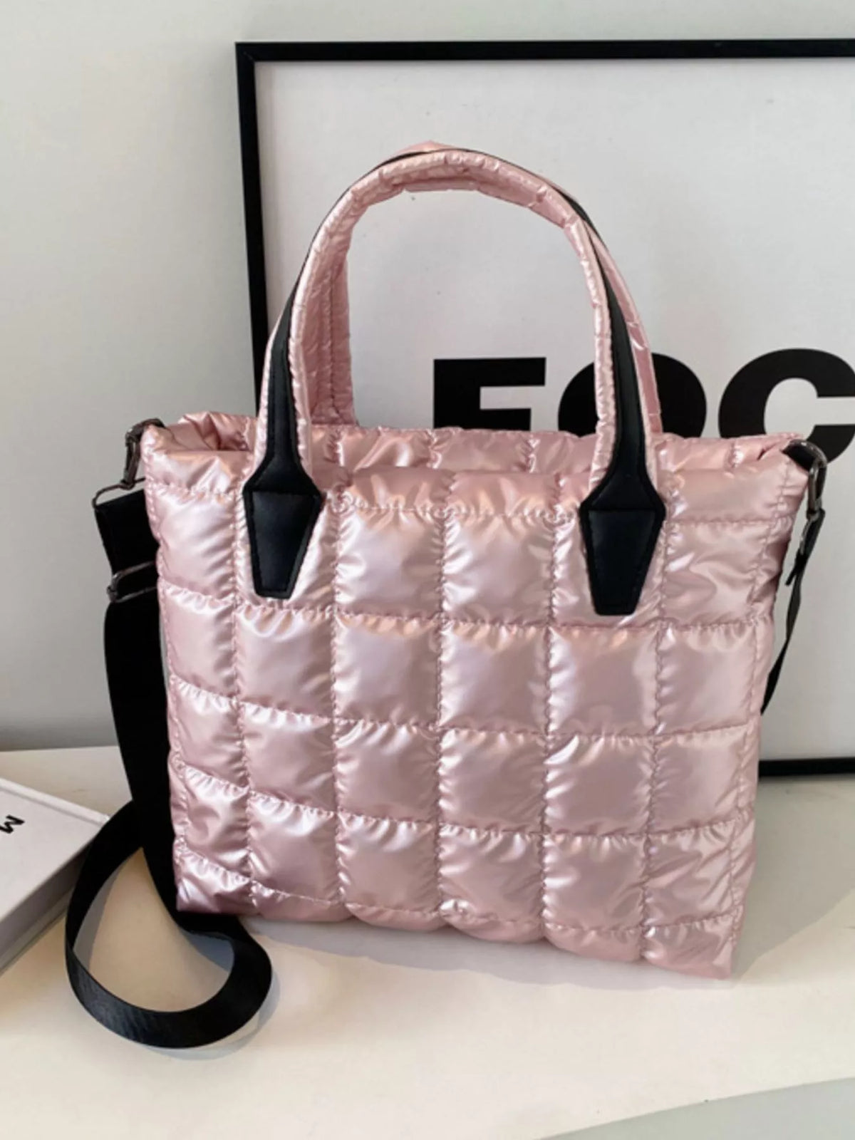 Quilted Bubble Crossbody Tote