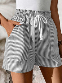 Pinstripe Drawstring Lounge Shorts