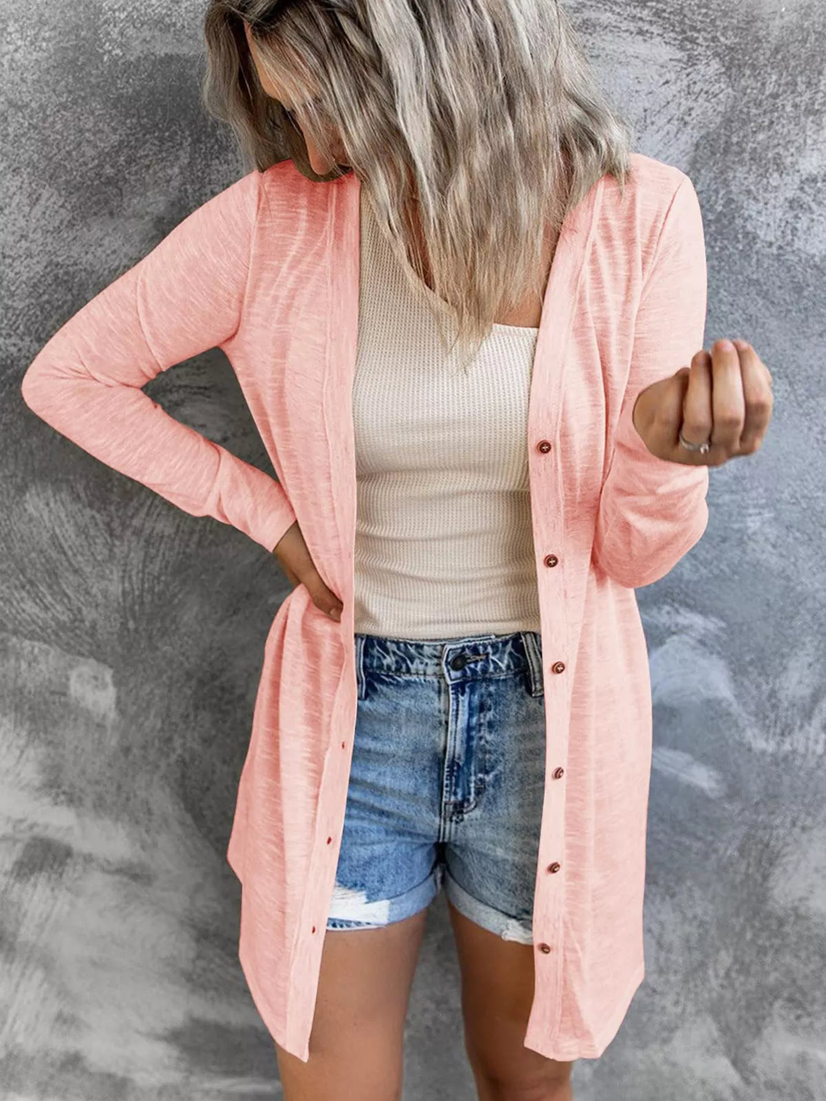 Everyday Lightweight Button Cardigan