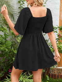 Tie-Front Flutter-Sleeve Beach Dress